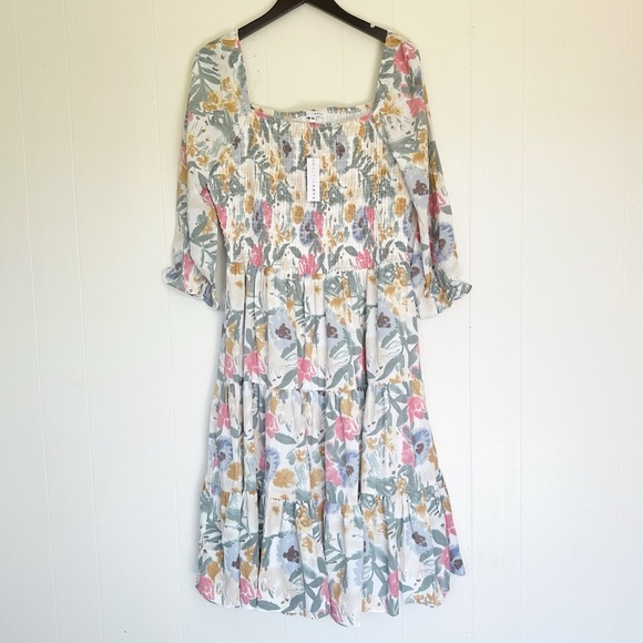 NWT BALTIC BORN Marta Floral Smocked Midi Dress 1X - Picture 6 of 11